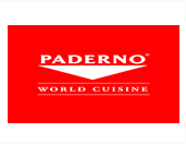 Paderno World Cuisine logo: A sleek and modern logo featuring the name "Paderno World Cuisine" in bold, black letters on a white background.