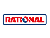 Rational logo: A simple, clean logo featuring the word "Rational" in bold, black letters against a white background.